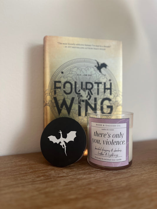 Fourth Wing Candle | Xaden & Violet "There's Only You, Violence."