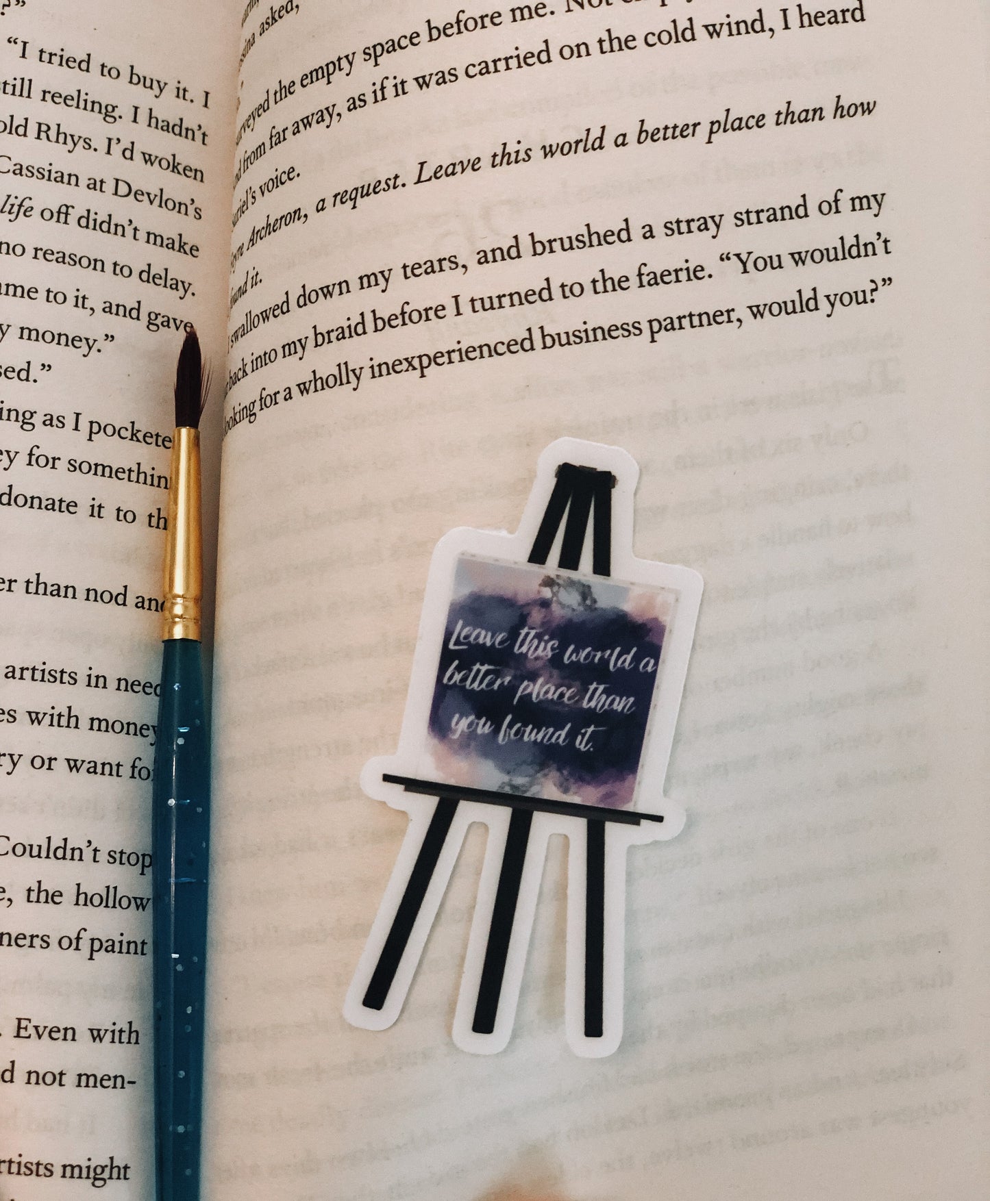 "Feyre's Easel" Clear Sticker