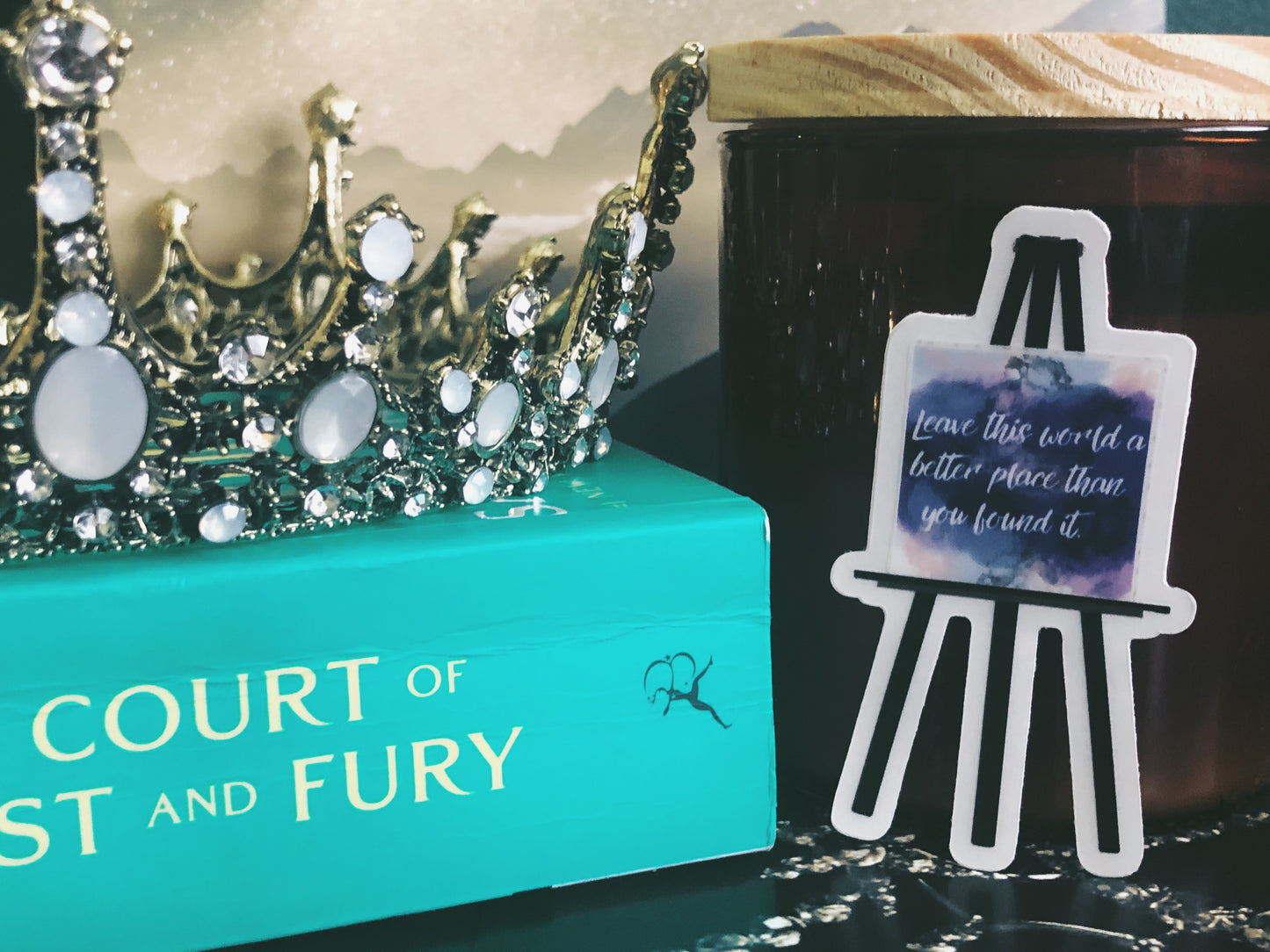 "Feyre's Easel" Clear Sticker